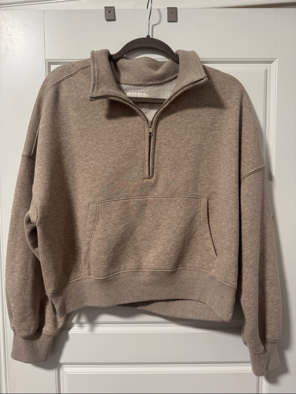 Abercrombie & Fitch Women's Half-Zip Cowl Sweatshirt - Taupe